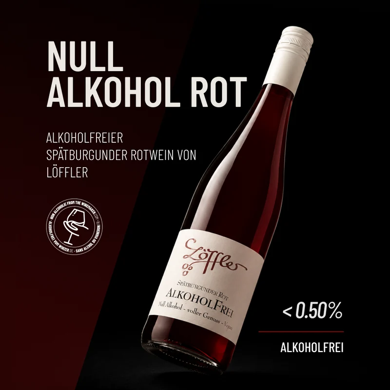 NULL ALKOHOL ROT: alkoholfreier Spätburgunder Rotwein von Löffler