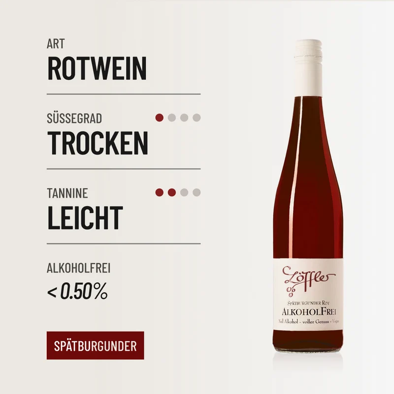 NULL ALKOHOL ROT: alkoholfreier Spätburgunder Rotwein von Löffler