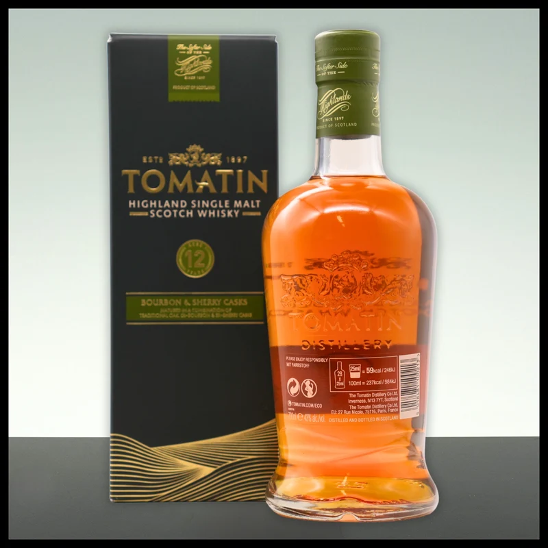 Tomatin 12 YO Bourbon & Sherry Casks Single Malt Whisky 0,7L - 43% Vol.