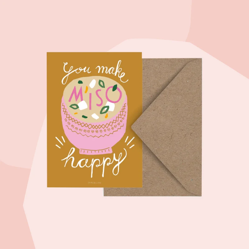 Postkarte: You make miso happy
