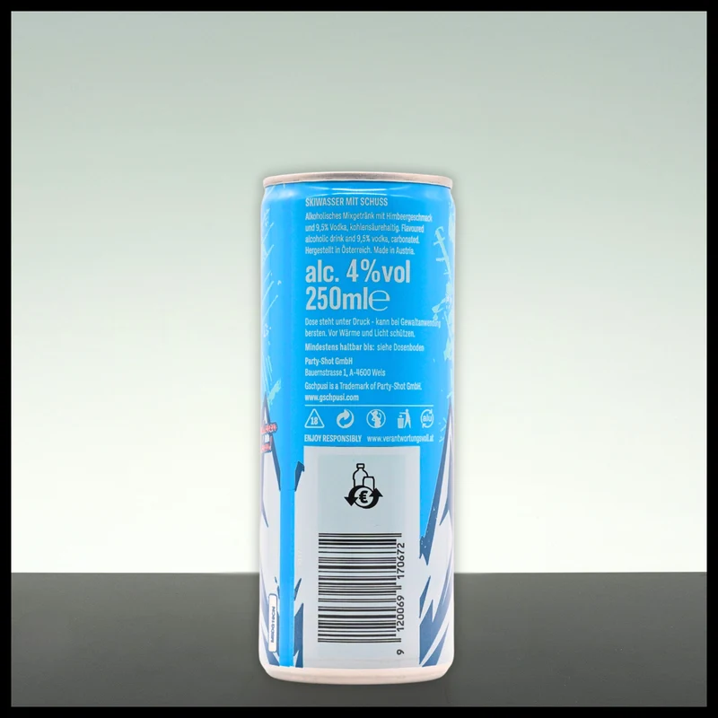 Gschpusi Skiwasser mit Schuss "Vodka-Himbeer" 0,25L - 4% Vol.