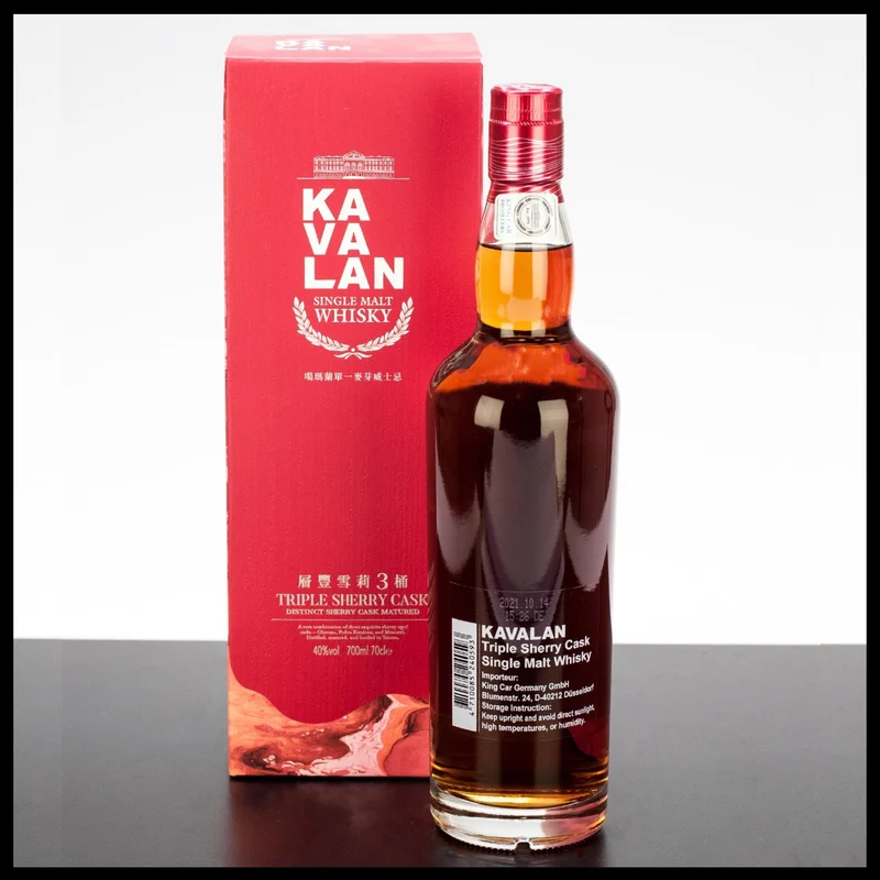 Kavalan Triple Sherry Cask Single Malt Whisky 0,7L - 40% Vol.