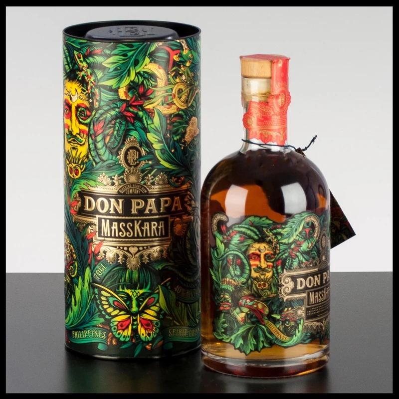 Don Papa Masskara Rum mit Geschenkdose 0,7L - 40% Vol.