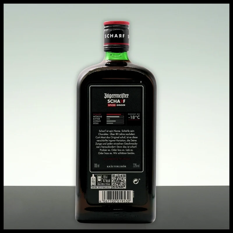 Jägermeister Scharf Hot Ginger 0,7L - 33% Vol.
