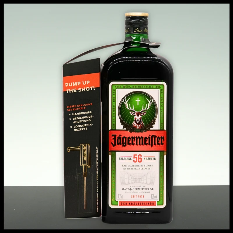Jägermeister mit Handpumpe 1,75L - 35% Vol.