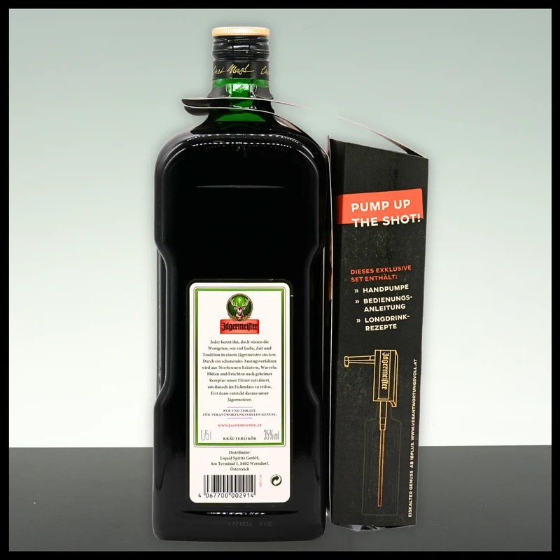 Jägermeister mit Handpumpe 1,75L - 35% Vol.