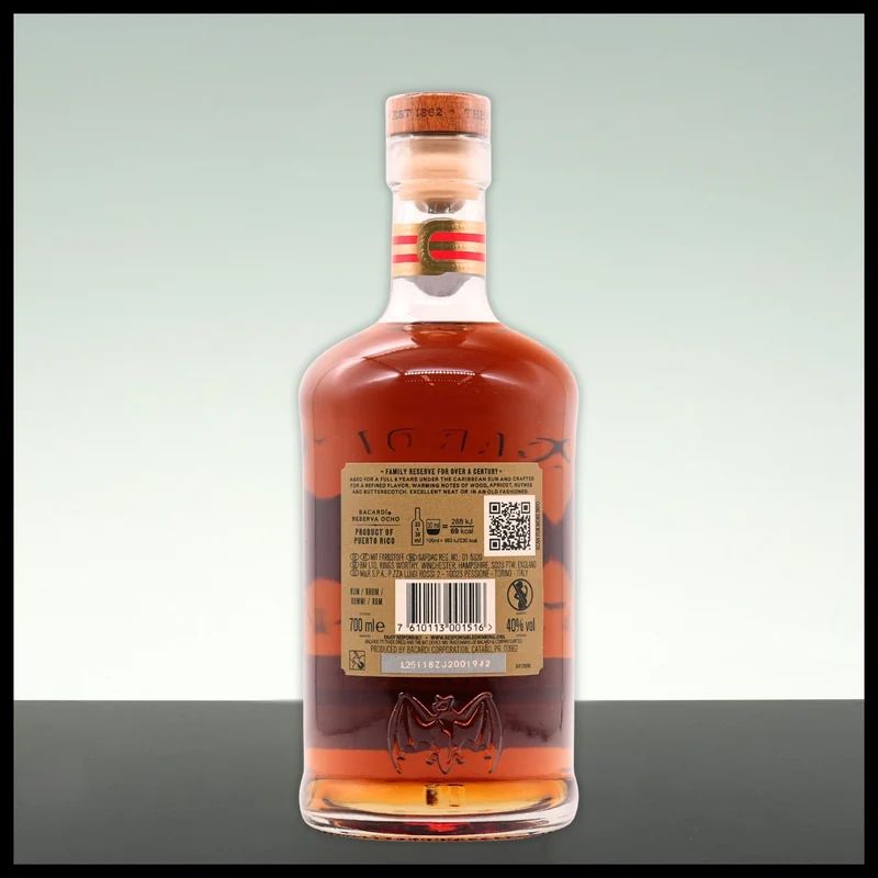 Bacardi 8 YO Reserva Ocho Rare Gold Rum 0,7L - 40% Vol.