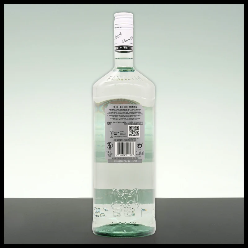 Bacardi Carta Blanca Superior White Rum 1,5L - 37,5% Vol.