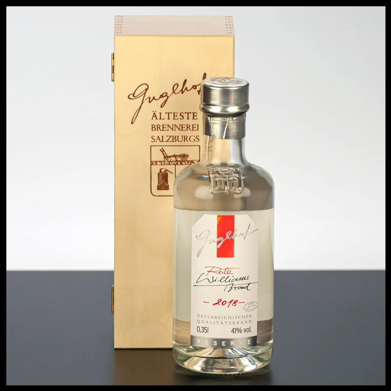 Guglhof Rote Williams Brand mit Holzkiste 0,35L - 41% Vol.