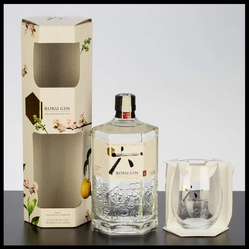 Roku Gin Geschenkbox mit Glas 0,7L - 43% Vol.