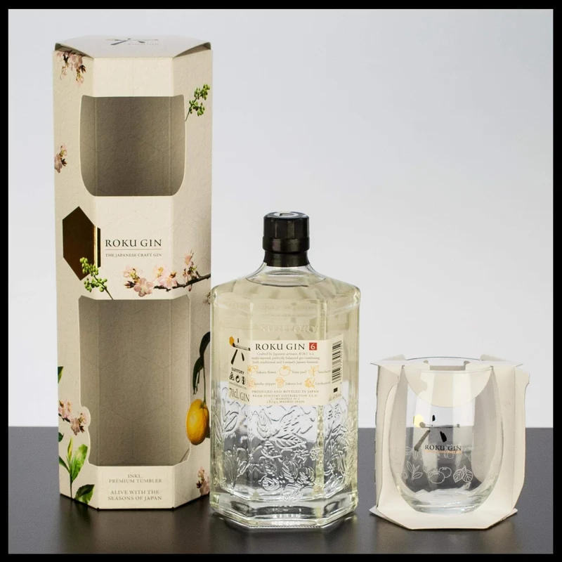Roku Gin Geschenkbox mit Glas 0,7L - 43% Vol.