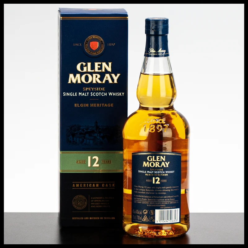 Glen Moray 12 YO Single Malt Whisky 0,7L - 40% Vol.