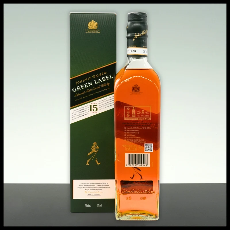 Johnnie Walker Green Label 15 YO Blended Whisky 0,7L - 43% Vol.