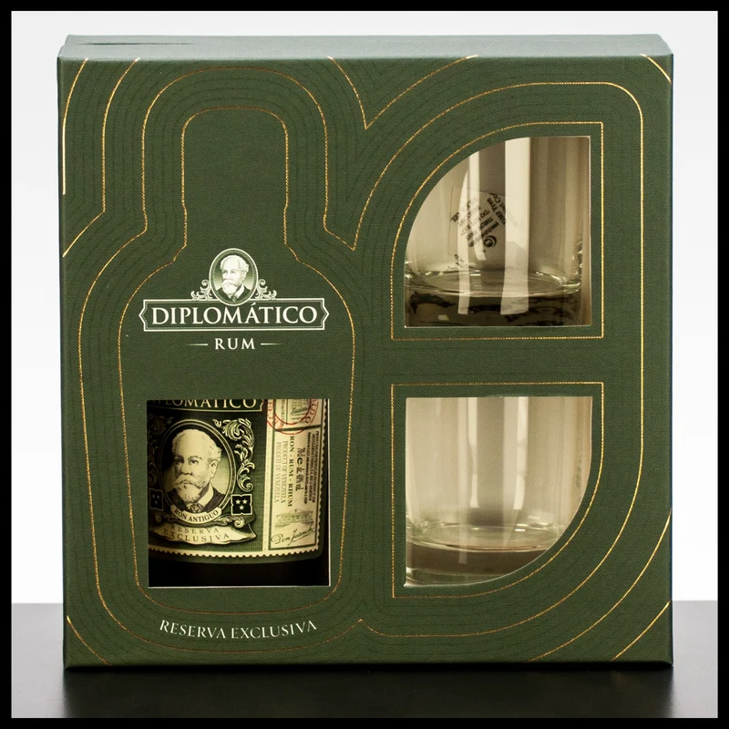 Diplomatico Reserva Exclusiva Rum Box mit 2 Gläsern 0,7L - 40% Vol.