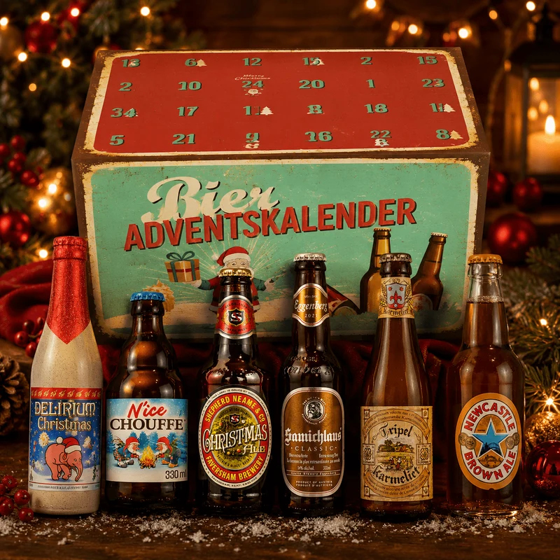 Bier Adventskalender 2026 – 24 internationale Biere & Weihnachtsbiere | 3 Designs