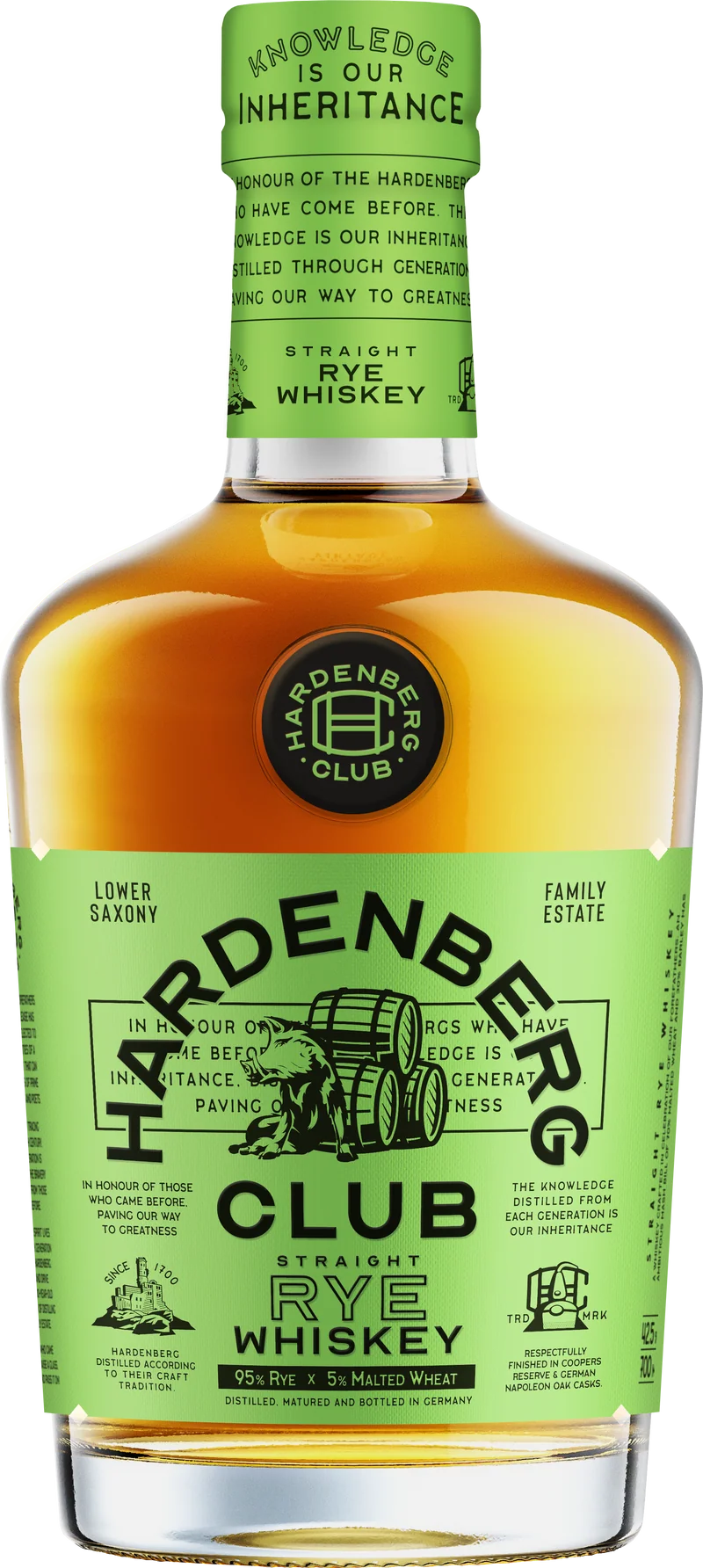Hardenberg Club Straight Rye Whiskey 42,5% - 0,70 l