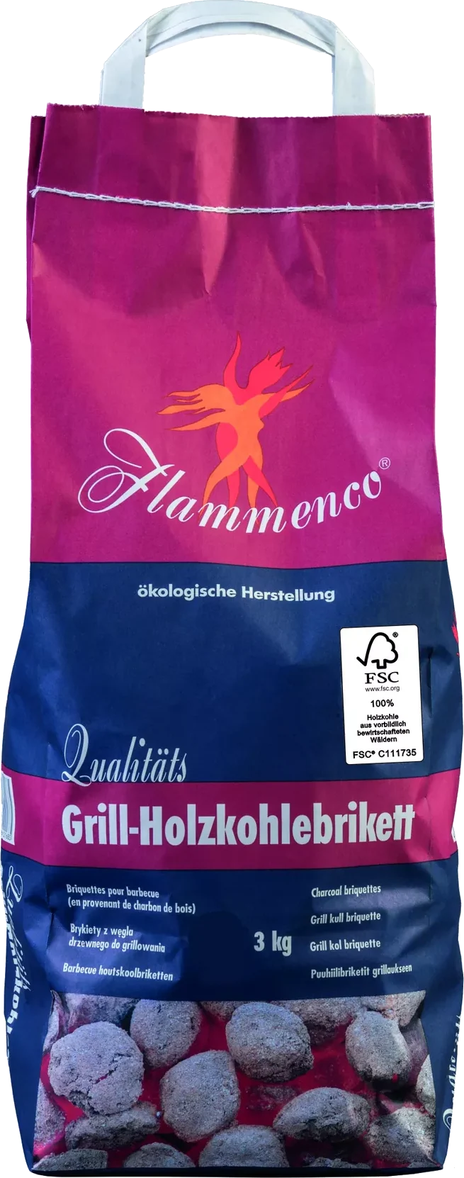 Flammenco Grill-Holzkohlebrikett - 3,00 kg