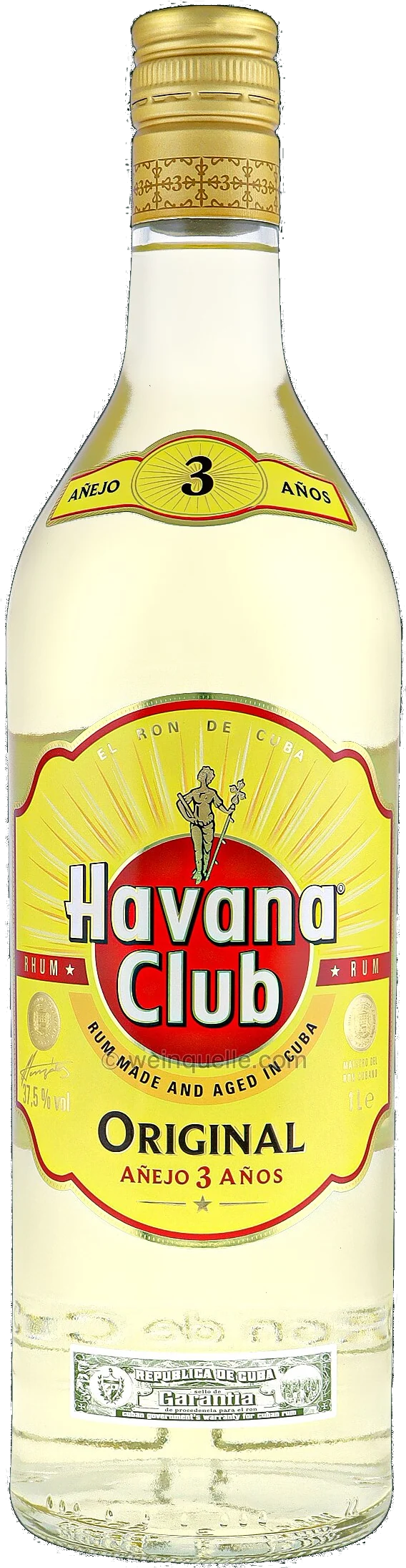 Havana Club Gelb 3 Jahre 37,5% - 1,00 l