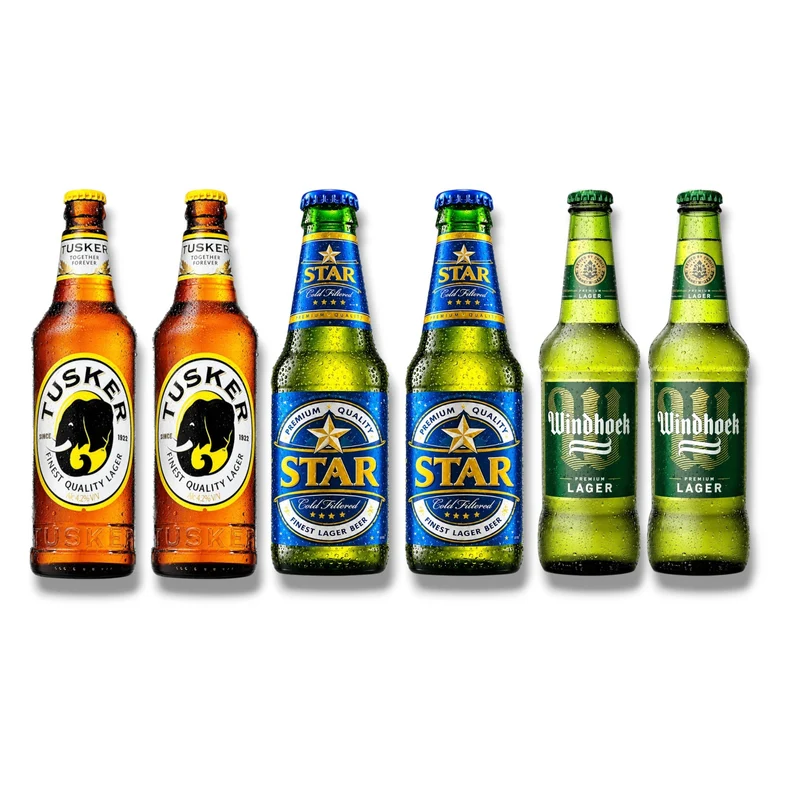 Afrika Bier Mix – Star, Windhoek & Tusker im Probierpaket
