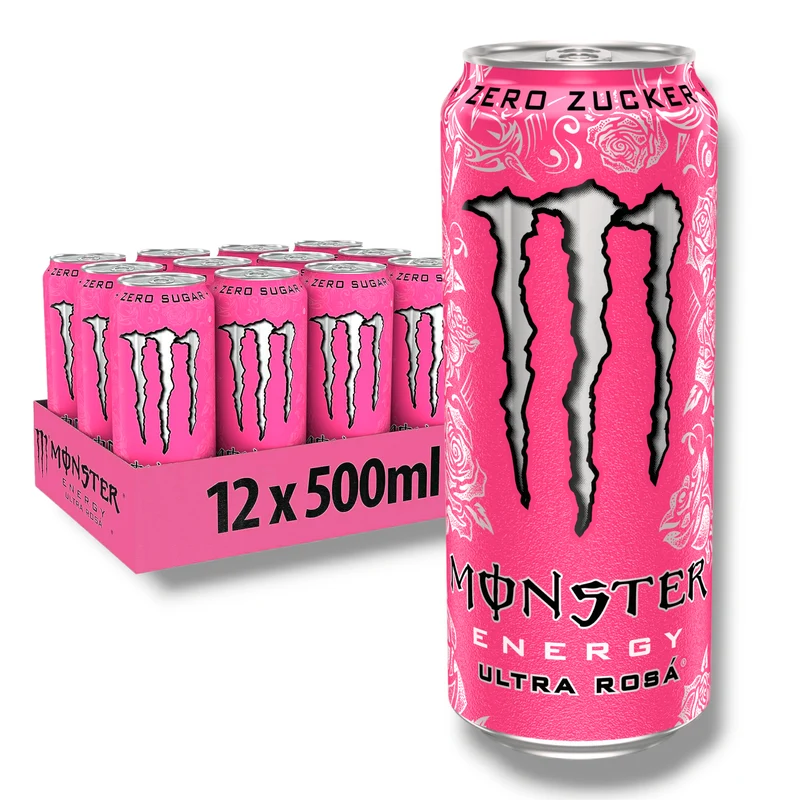Monster Energy Ultra Rosa - koffeinhaltiger Energy Drink mit erfrischendem Grapefruit Geschmack - ohne Zucker und ohne Kalorien