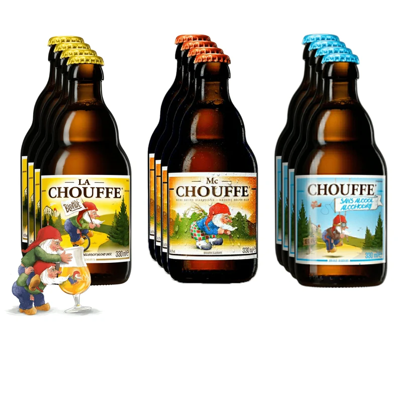 La Chouffe Mix - Je 3 x La Chouffe Blonde - Mc Chouffe - Chouffe Sans Alcohol 0,3l