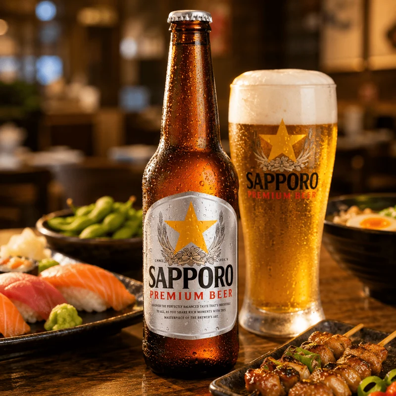 Sapporo Premium Beer 0,33l – Japanisches Lagerbier 4,7% Vol.