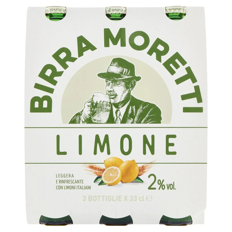 Birra Moretti Limone 0,3l -Erfrischendes italienisches Radler mit 1,3 % Vol.