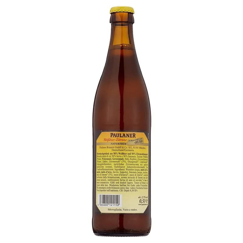 Paulaner Weißbier-Zitrone 0,5l- Biermischgetränk mit 2,7% Vol.