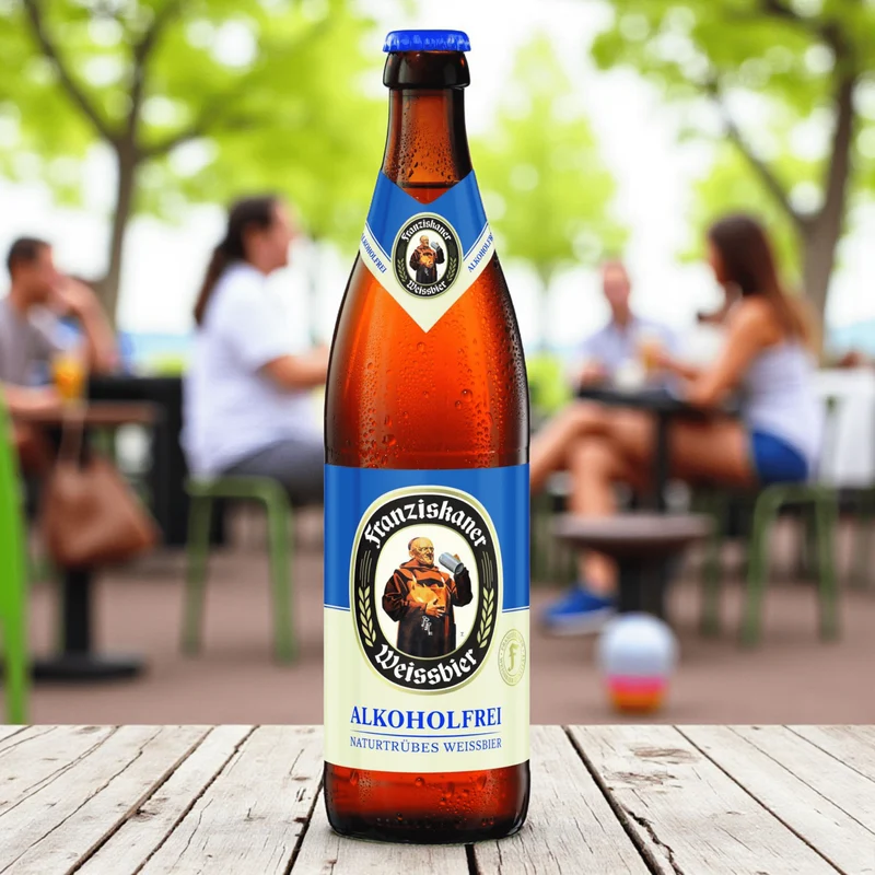 Franziskaner Weißbier Naturtrüb Alkoholfrei 0,5l – Erfrischendes alkoholfreies Hefeweizen